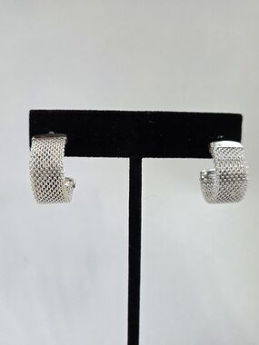Sterling Silver Joseph Esposito Mesh Huggie Earrings